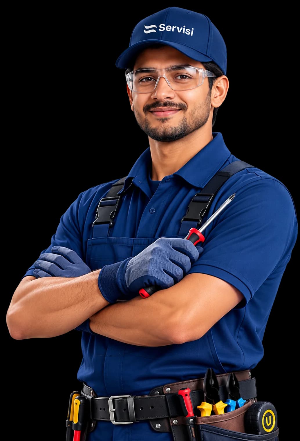 Servisi technician with his tools
